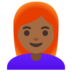 Woman: Medium-dark Skin Tone, Red Hair Emoji Copy Paste ― 👩🏾‍🦰 - google-android