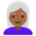 Woman: Medium-dark Skin Tone, White Hair Emoji Copy Paste ― 👩🏾‍🦳 - google-android