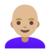 Woman: Medium-light Skin Tone, Bald Emoji Copy Paste ― 👩🏼‍🦲 - google-android