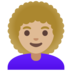 Woman: Medium-light Skin Tone, Curly Hair Emoji Copy Paste ― 👩🏼‍🦱 - google-android