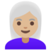 Woman: Medium-light Skin Tone, White Hair Emoji Copy Paste ― 👩🏼‍🦳 - google-android