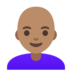 Woman: Medium Skin Tone, Bald Emoji Copy Paste ― 👩🏽‍🦲 - google-android