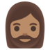 Woman: Medium Skin Tone, Beard Emoji Copy Paste ― 🧔🏽‍♀ - google-android