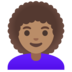 Woman: Medium Skin Tone, Curly Hair Emoji Copy Paste ― 👩🏽‍🦱 - google-android