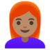 Woman: Medium Skin Tone, Red Hair Emoji Copy Paste ― 👩🏽‍🦰 - google-android