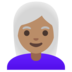 Woman: Medium Skin Tone, White Hair Emoji Copy Paste ― 👩🏽‍🦳 - google-android