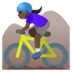 Woman Mountain Biking: Dark Skin Tone Emoji Copy Paste ― 🚵🏿‍♀ - google-android