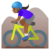 Woman Mountain Biking: Medium-dark Skin Tone Emoji Copy Paste ― 🚵🏾‍♀ - google-android
