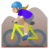 Woman Mountain Biking: Medium-light Skin Tone Emoji Copy Paste ― 🚵🏼‍♀ - google-android