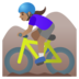 Woman Mountain Biking: Medium Skin Tone Emoji Copy Paste ― 🚵🏽‍♀ - google-android