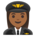 Woman Pilot: Medium-dark Skin Tone Emoji Copy Paste ― 👩🏾‍✈ - google-android