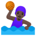 Woman Playing Water Polo: Dark Skin Tone Emoji Copy Paste ― 🤽🏿‍♀ - google-android