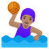 Woman Playing Water Polo: Medium Skin Tone Emoji Copy Paste ― 🤽🏽‍♀ - google-android