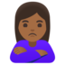 Woman Pouting: Medium-dark Skin Tone Emoji Copy Paste ― 🙎🏾‍♀ - google-android