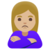 Woman Pouting: Medium-light Skin Tone Emoji Copy Paste ― 🙎🏼‍♀ - google-android