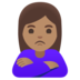 Woman Pouting: Medium Skin Tone Emoji Copy Paste ― 🙎🏽‍♀ - google-android