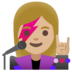 Woman Singer: Medium-light Skin Tone Emoji Copy Paste ― 👩🏼‍🎤 - google-android