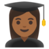 Woman Student: Medium-dark Skin Tone Emoji Copy Paste ― 👩🏾‍🎓 - google-android