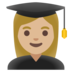 Woman Student: Medium-light Skin Tone Emoji Copy Paste ― 👩🏼‍🎓 - google-android