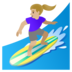 Woman Surfing: Medium-light Skin Tone Emoji Copy Paste ― 🏄🏼‍♀ - google-android