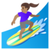 Woman Surfing: Medium Skin Tone Emoji Copy Paste ― 🏄🏽‍♀ - google-android