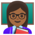 Woman Teacher: Medium-dark Skin Tone Emoji Copy Paste ― 👩🏾‍🏫 - google-android