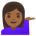 Woman Tipping Hand: Medium-dark Skin Tone Emoji Copy Paste ― 💁🏾‍♀ - google-android