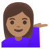 Woman Tipping Hand: Medium Skin Tone Emoji Copy Paste ― 💁🏽‍♀ - google-android