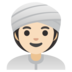 Woman Wearing Turban: Light Skin Tone Emoji Copy Paste ― 👳🏻‍♀ - google-android