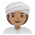 Woman Wearing Turban: Medium Skin Tone Emoji Copy Paste ― 👳🏽‍♀ - google-android