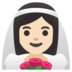Woman With Veil: Light Skin Tone Emoji Copy Paste ― 👰🏻‍♀ - google-android