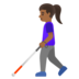 Woman With White Cane: Medium-dark Skin Tone Emoji Copy Paste ― 👩🏾‍🦯 - google-android