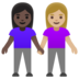 Women Holding Hands: Dark Skin Tone, Medium-light Skin Tone Emoji Copy Paste ― 👩🏿‍🤝‍👩🏼 - google-android