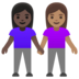 Women Holding Hands: Dark Skin Tone, Medium Skin Tone Emoji Copy Paste ― 👩🏿‍🤝‍👩🏽 - google-android