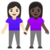 Women Holding Hands: Light Skin Tone, Dark Skin Tone Emoji Copy Paste ― 👩🏻‍🤝‍👩🏿 - google-android