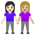 Women Holding Hands: Light Skin Tone, Medium-light Skin Tone Emoji Copy Paste ― 👩🏻‍🤝‍👩🏼 - google-android