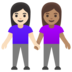 Women Holding Hands: Light Skin Tone, Medium Skin Tone Emoji Copy Paste ― 👩🏻‍🤝‍👩🏽 - google-android