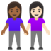 Women Holding Hands: Medium-dark Skin Tone, Light Skin Tone Emoji Copy Paste ― 👩🏾‍🤝‍👩🏻 - google-android