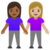Women Holding Hands: Medium-dark Skin Tone, Medium-light Skin Tone Emoji Copy Paste ― 👩🏾‍🤝‍👩🏼 - google-android