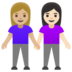 Women Holding Hands: Medium-light Skin Tone, Light Skin Tone Emoji Copy Paste ― 👩🏼‍🤝‍👩🏻 - google-android