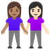 Women Holding Hands: Medium Skin Tone, Light Skin Tone Emoji Copy Paste ― 👩🏽‍🤝‍👩🏻 - google-android