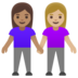 Women Holding Hands: Medium Skin Tone, Medium-light Skin Tone Emoji Copy Paste ― 👩🏽‍🤝‍👩🏼 - google-android