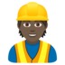 Construction Worker: Dark Skin Tone Emoji Copy Paste ― 👷🏿 - joypixels