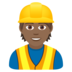 Construction Worker: Medium-dark Skin Tone Emoji Copy Paste ― 👷🏾 - joypixels