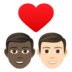 Couple With Heart: Man, Man, Dark Skin Tone, Light Skin Tone Emoji Copy Paste ― 👨🏿‍❤️‍👨🏻 - joypixels