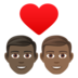 Couple With Heart: Man, Man, Dark Skin Tone, Medium-dark Skin Tone Emoji Copy Paste ― 👨🏿‍❤️‍👨🏾 - joypixels