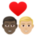 Couple With Heart: Man, Man, Dark Skin Tone, Medium-light Skin Tone Emoji Copy Paste ― 👨🏿‍❤️‍👨🏼 - joypixels