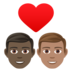 Couple With Heart: Man, Man, Dark Skin Tone, Medium Skin Tone Emoji Copy Paste ― 👨🏿‍❤️‍👨🏽 - joypixels