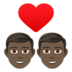 Couple With Heart: Man, Man, Dark Skin Tone Emoji Copy Paste ― 👨🏿‍❤️‍👨🏿 - joypixels