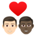 Couple With Heart: Man, Man, Light Skin Tone, Dark Skin Tone Emoji Copy Paste ― 👨🏻‍❤️‍👨🏿 - joypixels